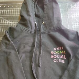 Anti Social Social Club Black Hoodie with White Logo